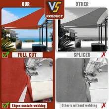 LOVE STORY 8'x12' Sun Shade Sail Rectangle UV Block Sunshade Awning For Outdoor Patio Backyard Garden Pool Carport - terra - View 6