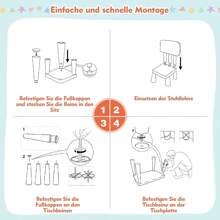 Children's Seating Group Made Of Plastic, Children's Table With 2 Chairs, Chair With Backrest, With Round Edges, Single-Colored Design, For Boys And Girls, For Children's Room - White - View 3