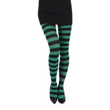 1 Par De Medias Con Rayas Multicolores - Verde Oscuro - Ver 1