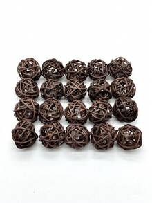 20入組柳籐球裝飾品,手工編織的攝影道具,室內裝飾物