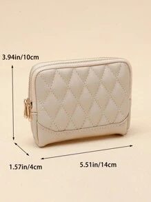 Fashionable Geometric Pattern Double Zipper Lightweight Fashion For Anniversary For Birthday Gift For Gift White-Collar Workers For Male For Female Business Casual Pouch For Women Wallet Mini Wallet Purse Wallet Coin Wallet