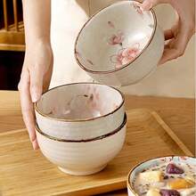 4pcs Japanese Style Ceramic Bowls For Rice/soup/dessert, Household 5.1-inch - Set of 4. - View 3