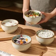 4pcs Japanese Style Ceramic Bowls For Rice/soup/dessert, Household 5.1-inch - Set of 4. - View 2