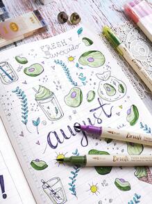 3pcs Retro Color Twin Marker Pens Set Dual-Side Brush Drawing Fine Liner Water Based Ink Blendable Watercolor Art Painting