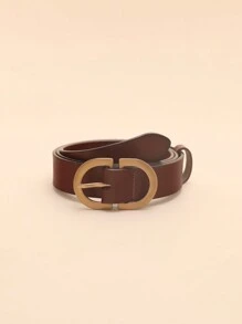 1pc Brown Leather Women's Personalized Waist Belt - Brown - View 2