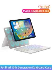 Ảo thuật Bàn phím Loại vỏ Đối với 2022 iPad Thế hệ 10.9 Từ tính Thông minh Che phủ Không dây Từ tính Bàn phím - trắng - Xem 1