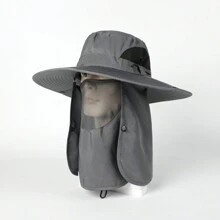 1 件装 男士渔夫帽 户外防晒帽 全帽檐 休闲 - 深灰色 - 查看 1
