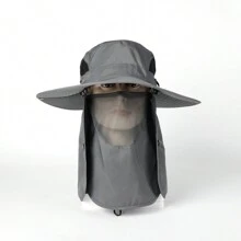 1 件装 男士渔夫帽 户外防晒帽 全帽檐 休闲 - 深灰色 - 查看 4