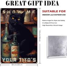'show Me Your Tito's'黑貓海報,犀利風趣的金屬錫牌標誌,適用於酒吧或家庭裝飾,12 X 8英寸大小非常適合掛在您的牆上 - 彩色 - 查看 2