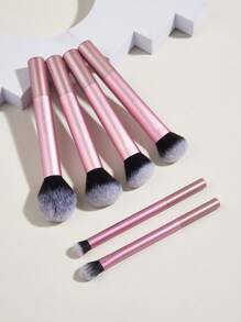 Princess Rose 玫瑰公主6件套铝管专业化妆刷套装，包含散粉刷、轮廓刷、眼影刷、腮红刷、高光刷和晕染刷，用途广泛，适合各种肤质，打造自然妆容，时尚美观，是外出和旅行的理想之选，日常必备的面部彩妆套装。 - 粉色 - 查看 3
