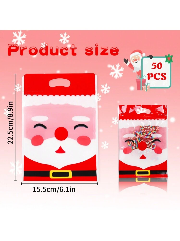 KAHEIGN 46Pcs Christmas Drawstring Gift Bags Set, 10 Styles 2 Sizes Christmas Goody Bags Xmas Gift Wrapping Bag Pack Kids Drawstring Gift Bags For - View #3