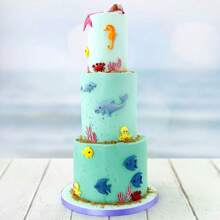 1pc Ocean Series Mermaid, Dolphin, Turtle, Sea Horse, Fish Silicone Mold For Cake Decorating, Candy, Chocolate, Kitchen Accessories, Baking Tool - light grey - View 3