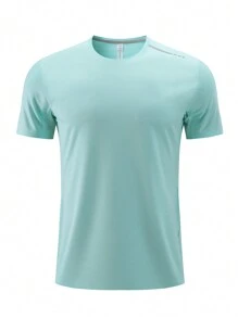 SHANYING Men's Round Neck Running T-shirt - Green - View 1