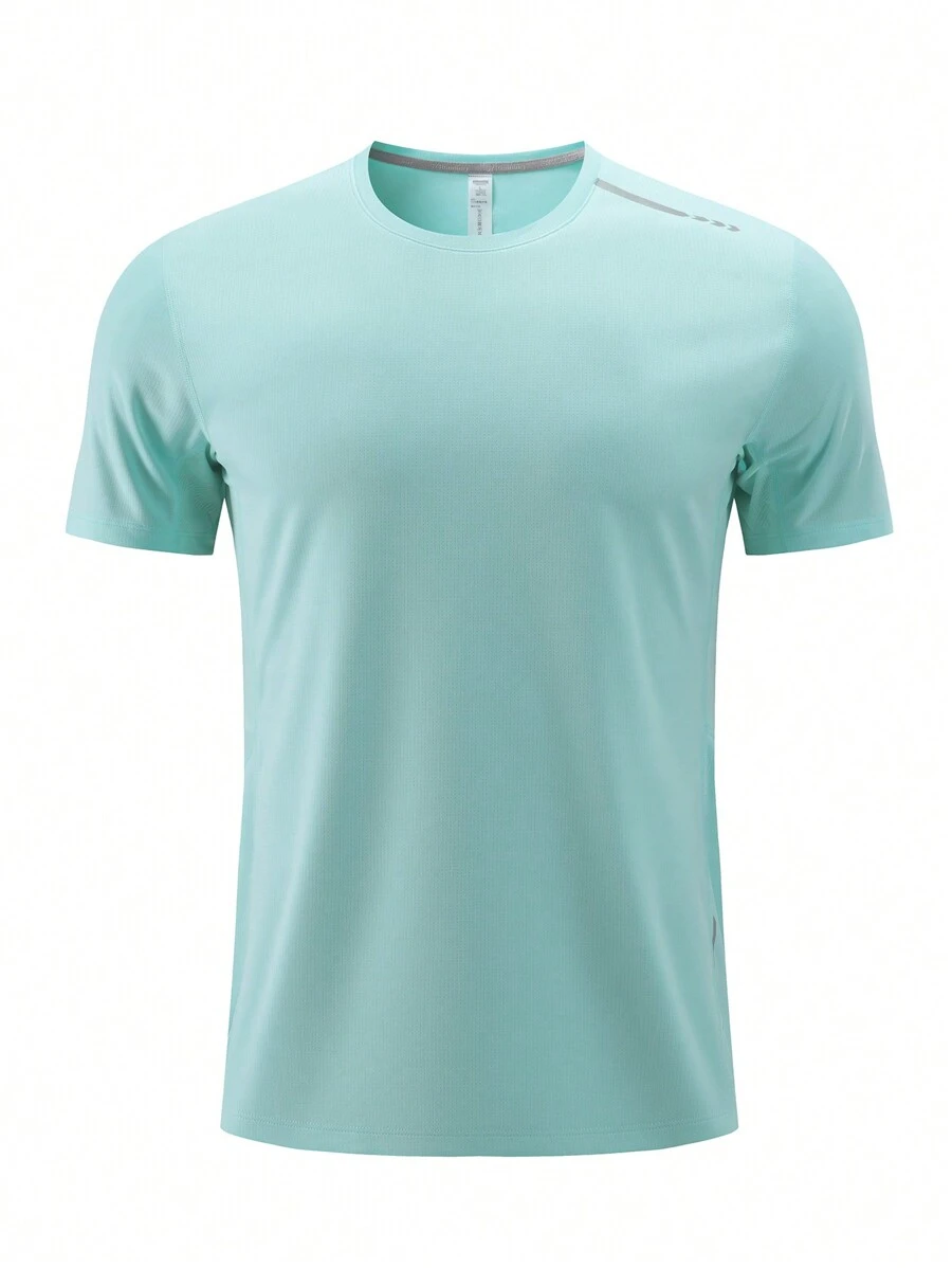 SHANYING Men's Round Neck Running T-shirt - Green - View 1