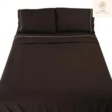 Juego de Sábanas Matrimonial 2800 Hilos Extra Suave Premium Lisa Soft Nature - Marrón Chocolate - Ver 7