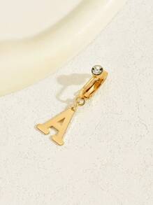 1 件簡單多功能水滴水鑽裝飾 26 個字母肚臍環適合女士在旅行、度假、派對等場合佩戴。 - 彩色 - 查看 5