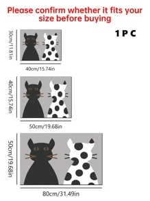 1入組灰色的卡通貓形狀排水地墊 - 彩色 - 查看 3
