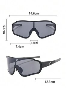 1 Pieza Gafas De Montar Deportivas Al Aire Libre Para Hombres, A Prueba De Viento, Con Montura Grande - Negro - Ver 4