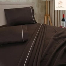 Juego de Sábanas Matrimonial 2800 Hilos Extra Suave Premium Lisa Soft Nature - Marrón Chocolate - Ver 11