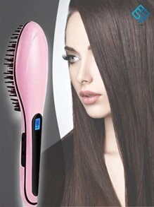 Cepillo Alaciador Para Cabello Peine Electrico Plancha De Ceramica Caliente Para Pelo Antiestatico Temperatura Ajustable Pantalla LED