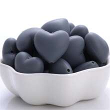 10入組心形矽膠珠子DIY基本款配件