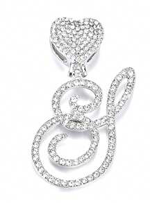 銀色連鎖字母吊墜項鍊,精緻字母吊墜附有a到z的不對稱字母陳述,不對稱字母頸鏈,禮品盒包裝 - 銀色 - 查看 31