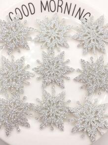 20入組雪花形狀吊墜,聖誕樹裝飾用品,糕點烘烤卡,手機美妝DIY,髮箍和髮夾 - 銀色 - 查看 1