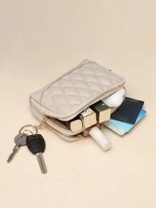 Fashionable Geometric Pattern Double Zipper Lightweight Fashion For Anniversary For Birthday Gift For Gift White-Collar Workers For Male For Female Business Casual Pouch For Women Wallet Mini Wallet Purse Wallet Coin Wallet