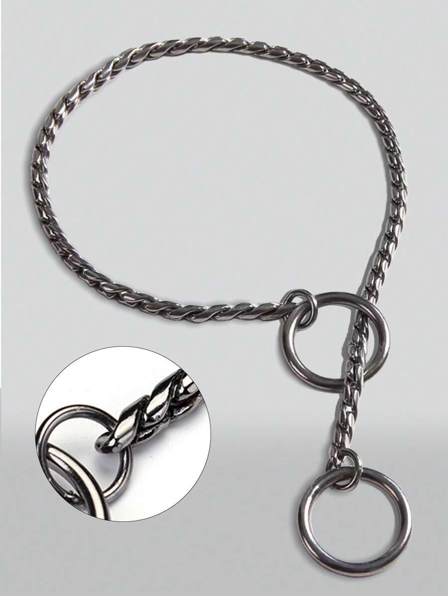 1pc Black Snake Chain Collar Necklace For Cats And Dogs - Black - View 1