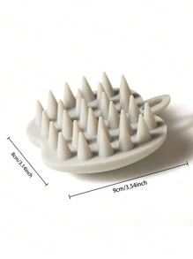 lyanxinlei 2025 New 2-In-1 Apple-Shaped Scalp Massager - Silicone Shampoo Brush, Wet & Dry Use, Suitable For Hair, Hairstyling, Hair Care, School, Back To School, Travel, Travel Essential, Home Essential, Spa, Massage Tool, Massager - Grey - View 5