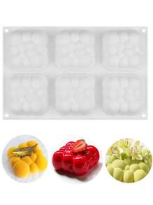 1 件 6 腔幸運雲矽膠模具適用於 Diy 慕斯蛋糕麵包果凍布丁法式甜點巧克力烘焙模具 - 白色 - 查看 1