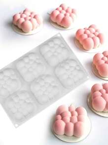 1 件 6 腔幸運雲矽膠模具適用於 Diy 慕斯蛋糕麵包果凍布丁法式甜點巧克力烘焙模具 - 白色 - 查看 7