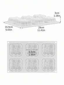 1 件 6 腔幸運雲矽膠模具適用於 Diy 慕斯蛋糕麵包果凍布丁法式甜點巧克力烘焙模具 - 白色 - 查看 9