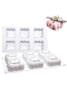 1 件 6 腔幸運雲矽膠模具適用於 Diy 慕斯蛋糕麵包果凍布丁法式甜點巧克力烘焙模具 - 白色 - 查看 8