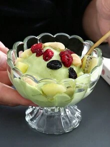 1入200ml花形透明玻璃冰淇淋杯,適用於甜點、冰淇淋、水果沙拉和下午茶 - 無色 - 查看 5