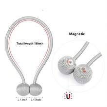 1pair Brown Magnetic Curtain Buckle, Simple Curtian Rope Buckle, Magnet Belt For Earphone And Window Curtain, Creative Design - Coffee Brown - View 4