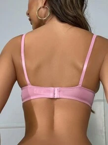 1 Pieza Sujetador Rosa Acolchado Para Realzar El Busto - Rosa - Ver 2