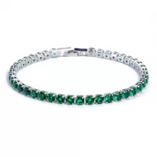 1 pieza Pulsera simple con elegante verde cobre zirconia cúbica redondo tenis adecuado para hombres con de mujeres uso diario
