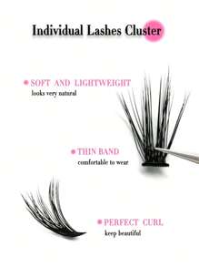 Miss Wink 50D Densely Curled 60pcs 3-Row False Lashes, 12-16mm Mixed Lengths, Waterproof Mink Fibers, Natural & Volumized Look, Portable DIY Self-Lash, Suitable For Light & Full Makeup, Daily & Event Use