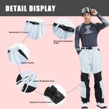 snowverb Men's Mountain Pro Unisex Ski Pants Snowboard Bottoms Warm Snow Trousers High Windproof Waterproof Pants - Pink - View 3