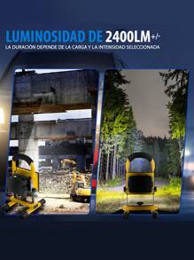 Lampara LED de Emergencia Recargable, Reflector para apagones, Lampara de Carretera - Amarillo - Ver 2
