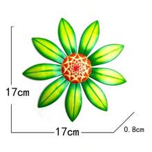 金屬花墻面裝飾藝術雕塑懸掛裝飾物審美的家庭房間花園庭院裝飾用品戶外(4色可選擇) - 綠色 - 查看 3