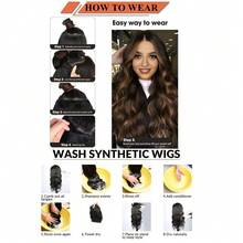 1pc 20inch, 135g, Fashionable Ombre Big Wavy Long Curly Hair Extension, One-piece Style, Adjustable Fish Line Hairpiece - Chocolate Brown - View 7
