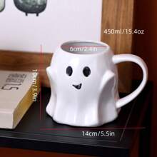 1 件 450 毫升/15.4 盎司幽靈圖案發光水瓶,創意萬聖節