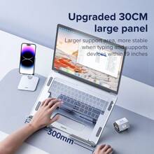 Adjustable Laptop Stand, Portable Aluminum Laptop Riser Compatible With MacBook Air Pro,  HP, Silver, Computer Stand - Silver - View 7