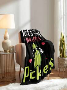 1 Pieza Manta De Franela Con Estampado De Pickles Para Todas Las Estaciones, Solo Una Chica Que Ama Los Pockles, Manta De Tiro Suave Y Cálida Para La Siesta En Sofá, Cama, Oficina, Camping Y Viajes, Regalo Para Todas Las Estaciones.
