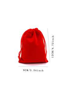2pcs 9*12cm New Style Red Christmas Velvet Cloth Bag Small Jewelry Gift Candy Decorative Packing Pouch - Red - View 3
