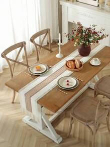 1 pieza Camino de mesa con abertura con diseño de fleco - Multicolor - Ver 4