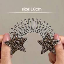 1pc Ladies' Spring Star Detail Hair Band, Suitable For Daily Wear - Black - View 1