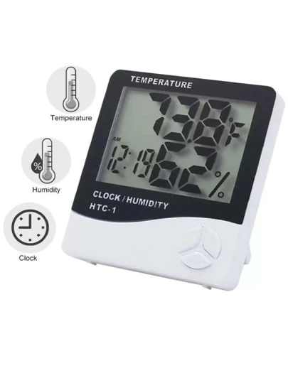 Termo-higrômetro Digital Relógio Umidade E Temperatura Do Ar
